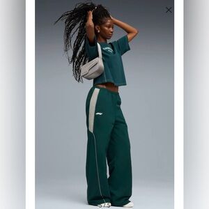 Puma Teal Track Pants with White Accents